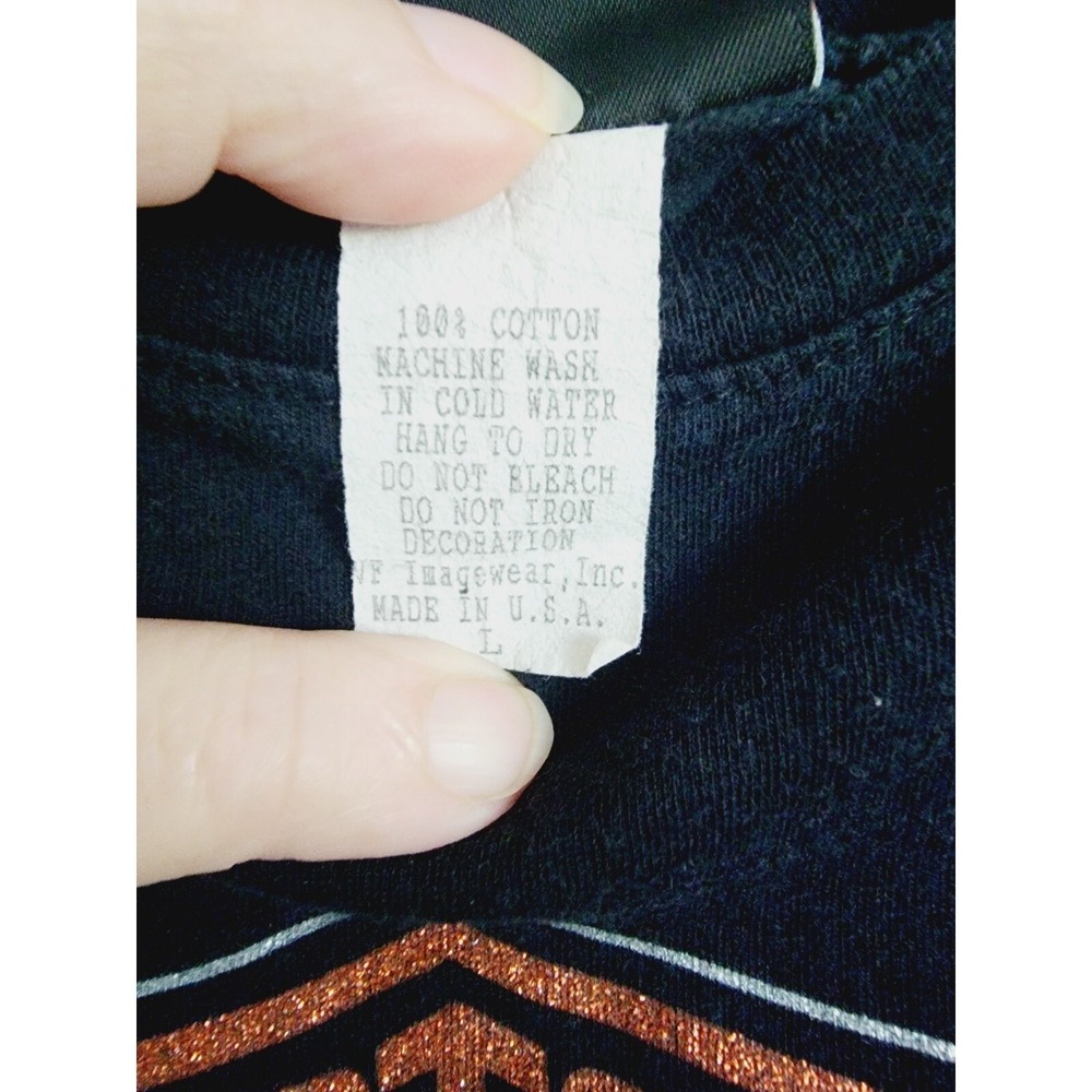 Harley-Davidson Womens L Kokomo Indiana Ruched Shoulder Tank Top Black 2008 - Picture 11 of 11